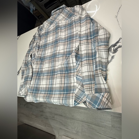 Men's Blue and Brown BKE Plaid Shirt Size 2XL - Picture 3 of 4